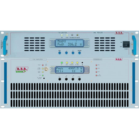 RVR PJ5000U-K+TEX100LCD - Transmisor FM estéreo + Amplificador FM